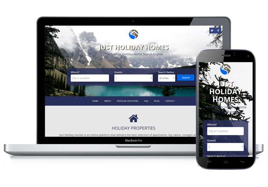 Web Development Project For Just Holday Homes